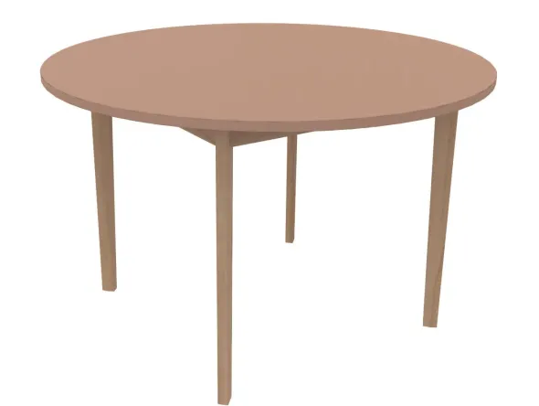 Table Soline 4 pieds - Ø 120 cm - hêtre verni naturel - Chant plastique