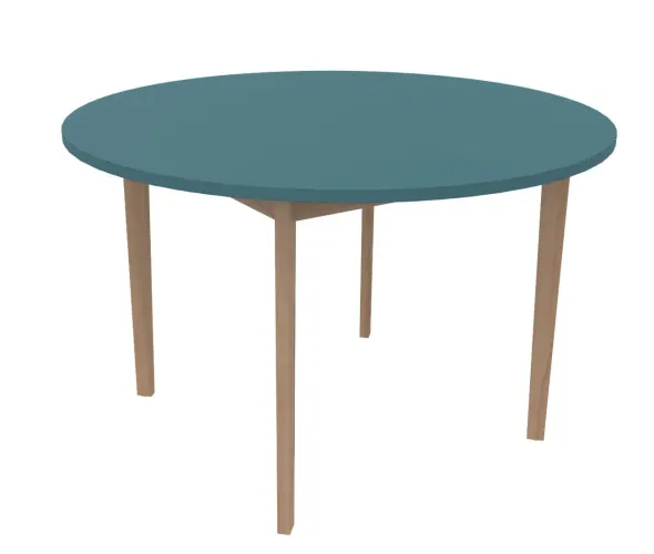 Table Soline 4 pieds - Ø 120 cm - hêtre verni naturel - Chant plastique