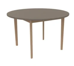 Table Soline 4 pieds - Ø 120 cm - hêtre verni naturel - Chant plastique