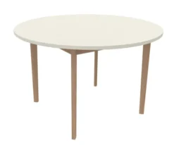 Table Soline 4 pieds - Ø 120 cm - hêtre verni naturel - Chant plastique
