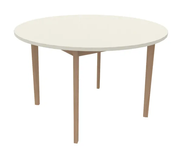 Table Soline 4 pieds - Ø 120 cm - hêtre verni naturel - Chant plastique