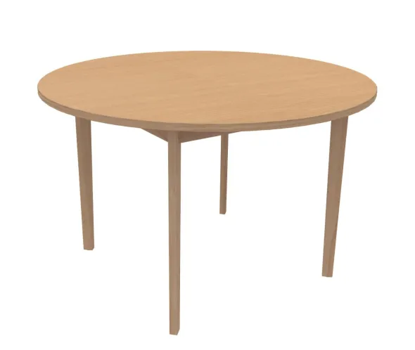 Table Soline 4 pieds - Ø 120 cm - hêtre verni naturel - Chant plastique