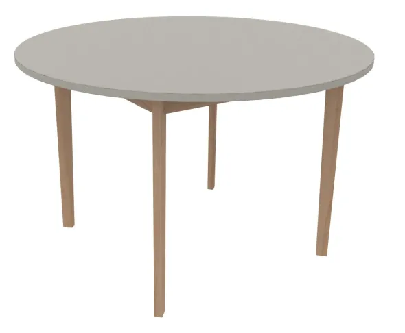 Table Soline 4 pieds - Ø 120 cm - hêtre verni naturel - Chant plastique