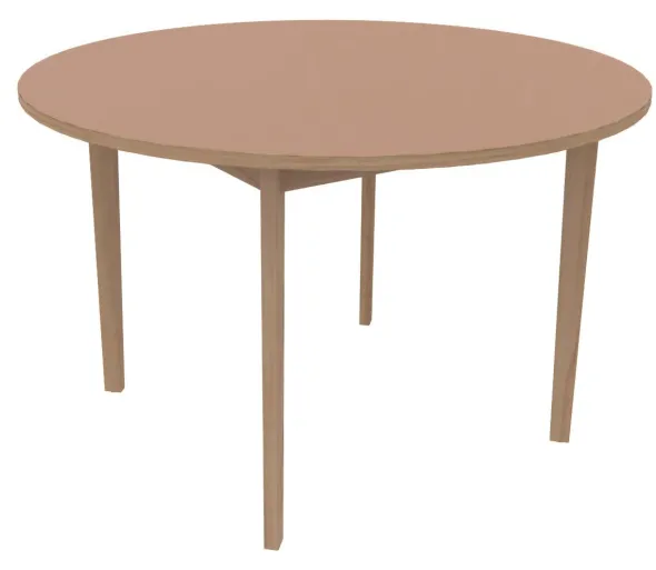 Table Soline 4 pieds - Ø 120 cm - hêtre verni naturel - chant alaisé