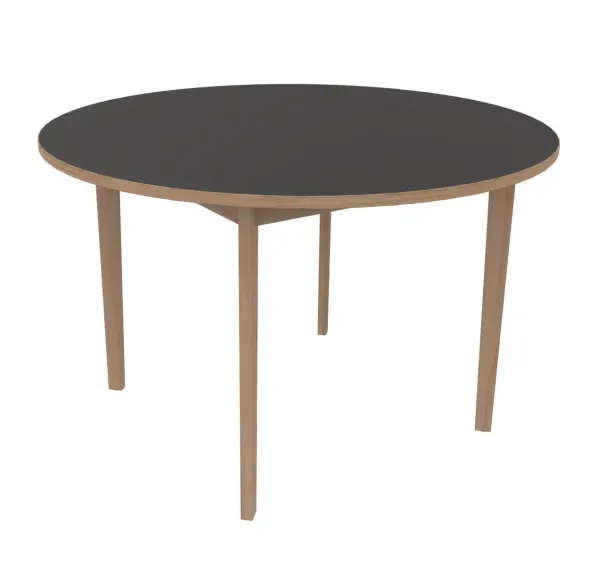Table Soline 4 pieds - Ø 120 cm - hêtre verni naturel - chant alaisé