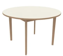 Table Soline 4 pieds - Ø 120 cm - hêtre verni naturel - chant alaisé