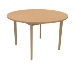Table Soline 4 pieds - Ø 120 cm - hêtre verni naturel - chant alaisé