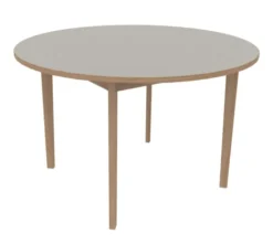 Table Soline 4 pieds - Ø 120 cm - hêtre verni naturel - chant alaisé