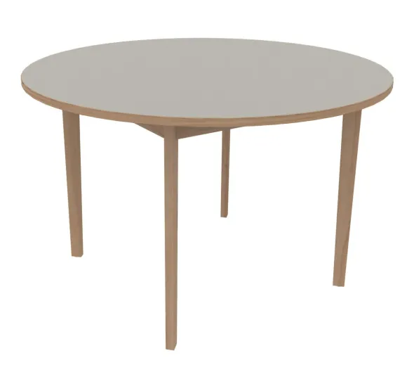 Table Soline 4 pieds - Ø 120 cm - hêtre verni naturel - chant alaisé
