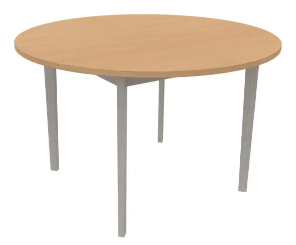 Table Soline 4 pieds - Ø 120 cm -hêtre verni teinté - Chant plastique