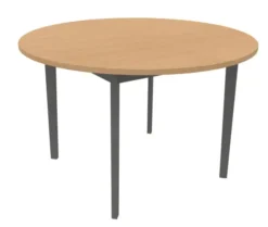 Table Soline 4 pieds - Ø 120 cm -hêtre verni teinté - Chant plastique