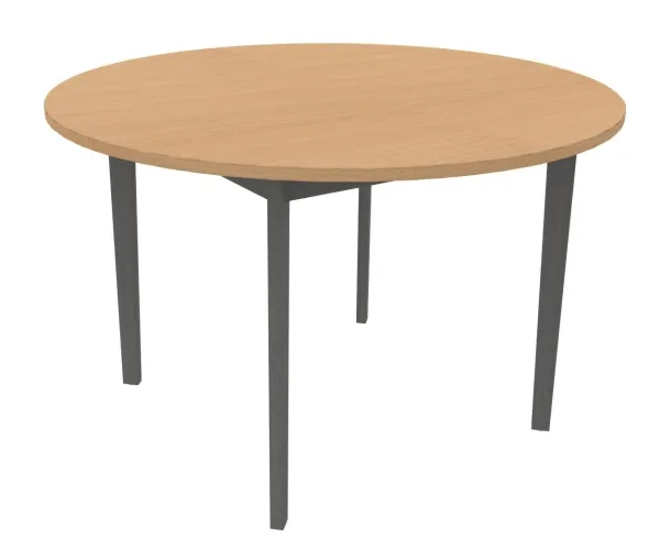 Table Soline 4 pieds - Ø 120 cm -hêtre verni teinté - Chant plastique