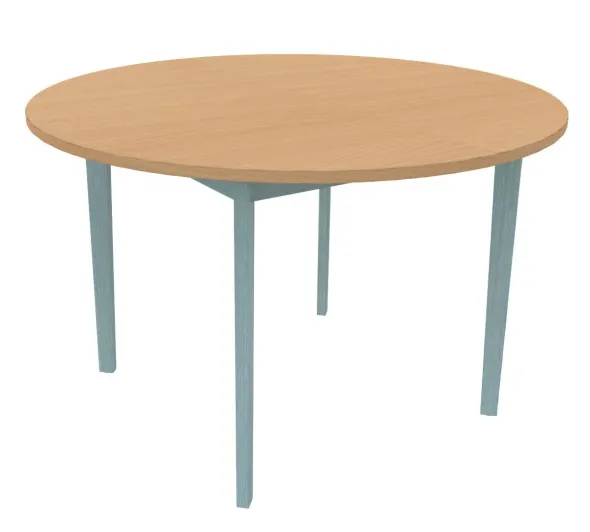 Table Soline 4 pieds - Ø 120 cm -hêtre verni teinté - Chant plastique