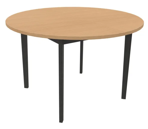 Table Soline 4 pieds - Ø 120 cm -hêtre verni teinté - Chant plastique