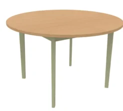 Table Soline 4 pieds - Ø 120 cm -hêtre verni teinté - Chant plastique
