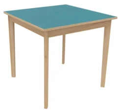 Table Soline 4 pieds - 80 x 80 cm - hêtre verni naturel - chant alaisé