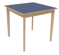 Table Soline 4 pieds - 80 x 80 cm - hêtre verni naturel - chant alaisé