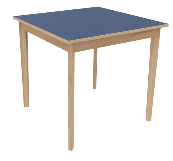 Table Soline 4 pieds - 80 x 80 cm - hêtre verni naturel - chant alaisé