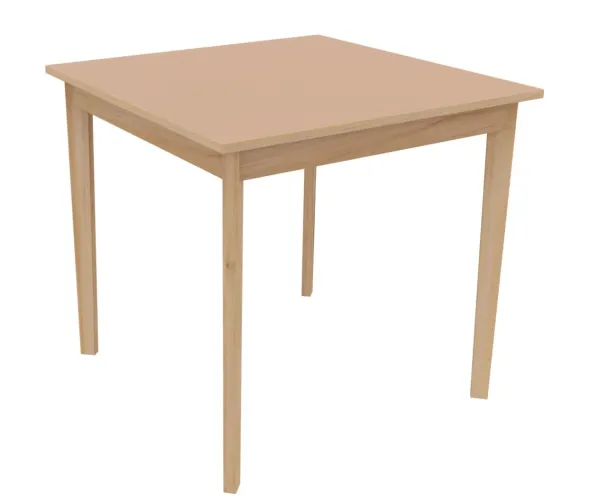 Table Soline 4 pieds - 80 x 80 cm - hêtre verni naturel - chant alaisé