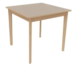 Table Soline 4 pieds - 80 x 80 cm - hêtre verni naturel - chant alaisé