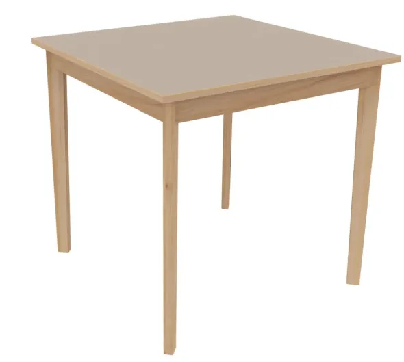 Table Soline 4 pieds - 80 x 80 cm - hêtre verni naturel - chant alaisé