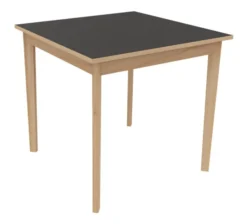 Table Soline 4 pieds - 80 x 80 cm - hêtre verni naturel - chant alaisé
