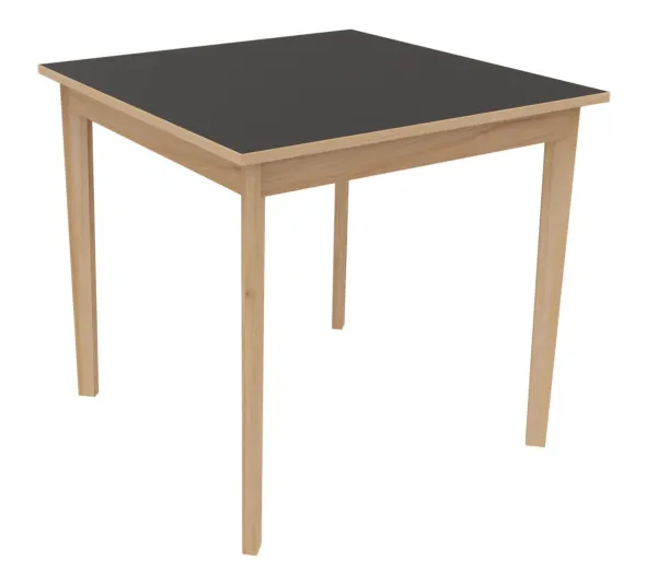 Table Soline 4 pieds - 80 x 80 cm - hêtre verni naturel - chant alaisé