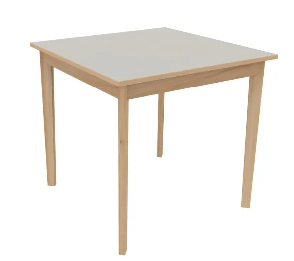 Table Soline 4 pieds - 80 x 80 cm - hêtre verni naturel - chant alaisé