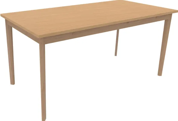 Table Soline 4 pieds - 160 x 80 cm - hêtre verni naturel - Chant plastique