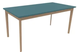 Table Soline 4 pieds - 160 x 80 cm - hêtre verni naturel - Chant plastique