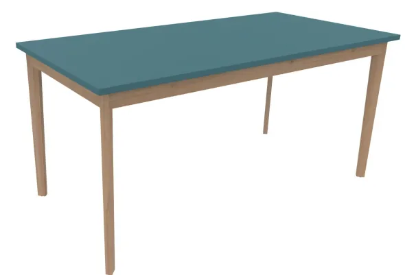 Table Soline 4 pieds - 160 x 80 cm - hêtre verni naturel - Chant plastique