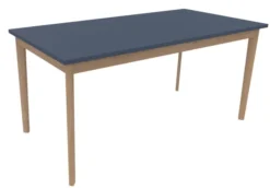 Table Soline 4 pieds - 160 x 80 cm - hêtre verni naturel - Chant plastique