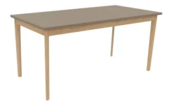 Table Soline 4 pieds - 160 x 80 cm - hêtre verni naturel - Chant plastique