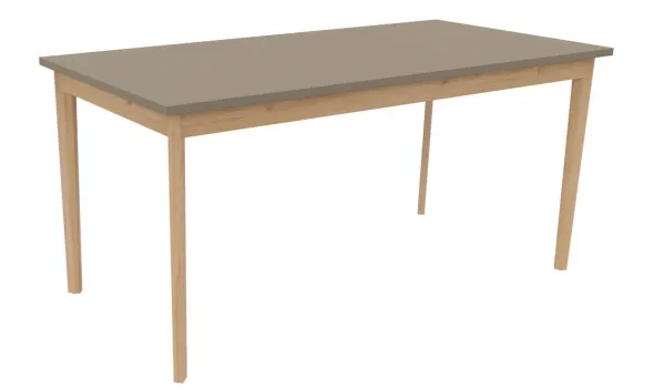 Table Soline 4 pieds - 160 x 80 cm - hêtre verni naturel - Chant plastique