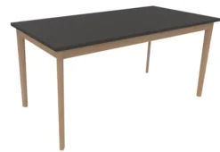 Table Soline 4 pieds - 160 x 80 cm - hêtre verni naturel - Chant plastique