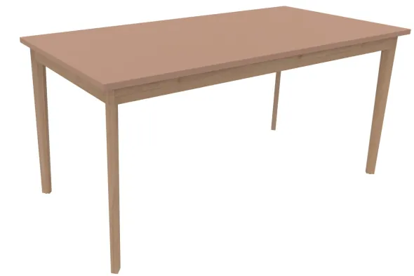 Table Soline 4 pieds - 160 x 80 cm - hêtre verni naturel - Chant plastique