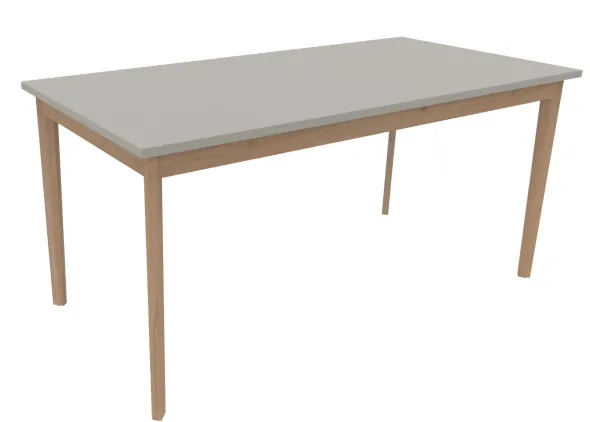 Table Soline 4 pieds - 160 x 80 cm - hêtre verni naturel - Chant plastique