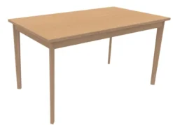 Table Soline 4 pieds - 140 x 80 cm - hêtre verni naturel - chant alaisé
