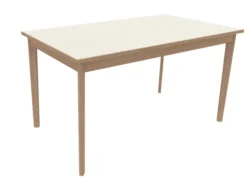 Table Soline 4 pieds - 140 x 80 cm - hêtre verni naturel - chant alaisé