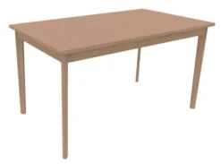 Table Soline 4 pieds - 140 x 80 cm - hêtre verni naturel - chant alaisé