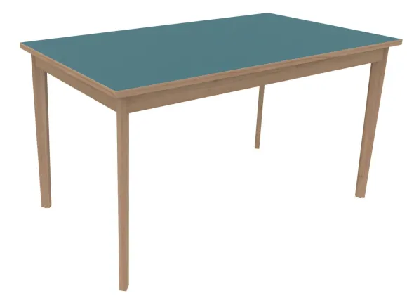 Table Soline 4 pieds - 140 x 80 cm - hêtre verni naturel - chant alaisé