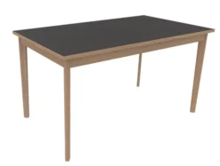 Table Soline 4 pieds - 140 x 80 cm - hêtre verni naturel - chant alaisé