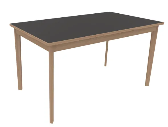 Table Soline 4 pieds - 140 x 80 cm - hêtre verni naturel - chant alaisé