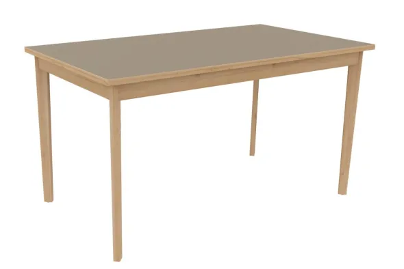 Table Soline 4 pieds - 140 x 80 cm - hêtre verni naturel - chant alaisé