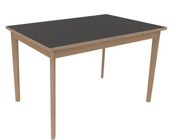 Table Soline 4 pieds - 120 x 80 cm - hêtre verni naturel - chant alaisé