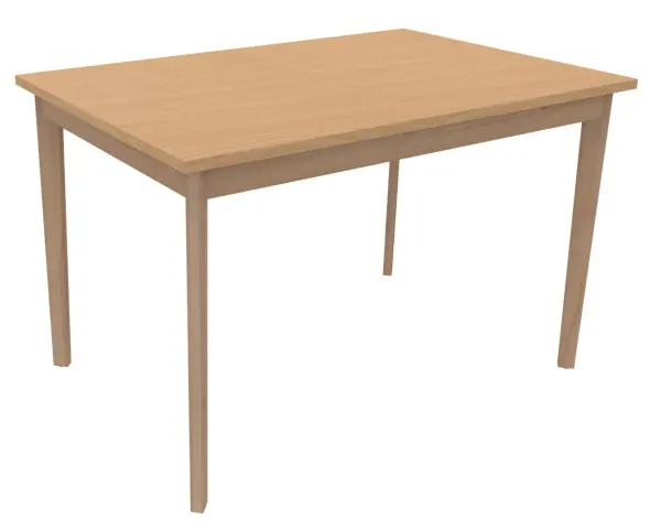 Table Soline 4 pieds - 120 x 80 cm - hêtre verni naturel - chant alaisé