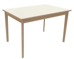 Table Soline 4 pieds - 120 x 80 cm - hêtre verni naturel - chant alaisé