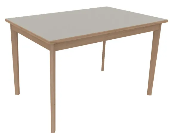 Table Soline 4 pieds - 120 x 80 cm - hêtre verni naturel - chant alaisé
