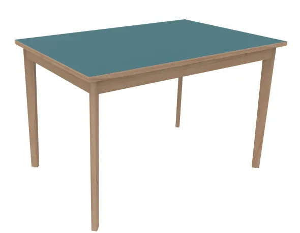 Table Soline 4 pieds - 120 x 80 cm - hêtre verni naturel - chant alaisé