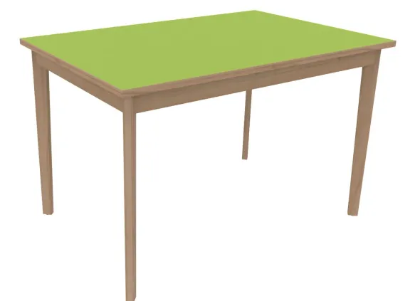Table Soline 4 pieds - 120 x 80 cm - hêtre verni naturel - chant alaisé